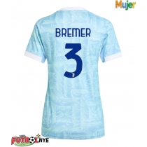 Camiseta Juventus Gleison Bremer #3 Visitante Equipación para mujer 2025-26 manga corta